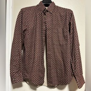 Natural Issue brown paisley w/ small paisleys long sleeve button up- size med